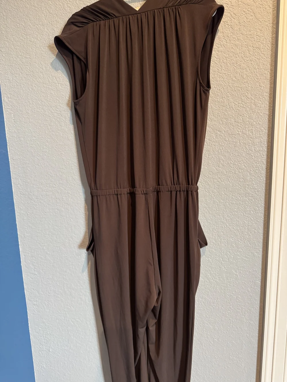 Michael Kors Brown Sleeveless Zip-Front Jumpsuit